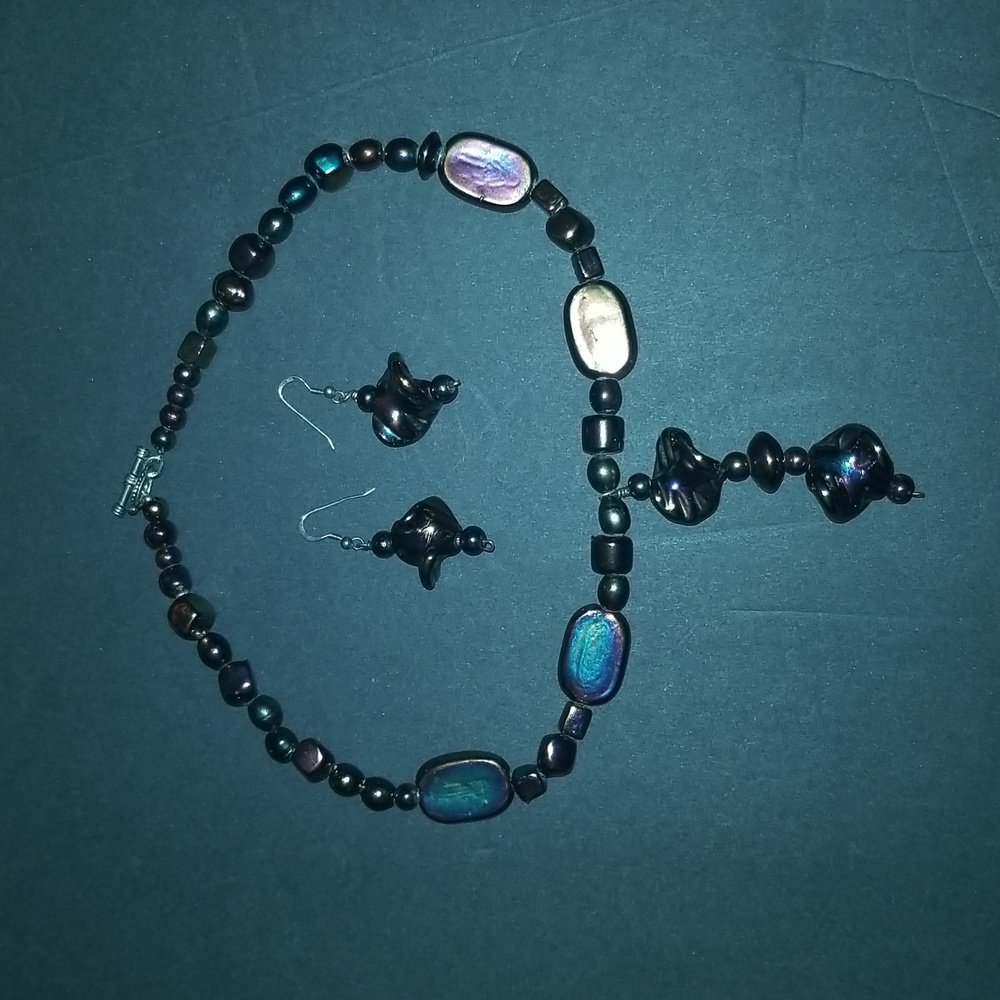 Handmade necklace and earrings